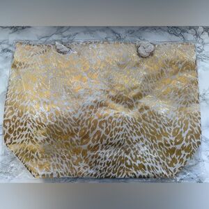 Gold and White Animal Print Tote